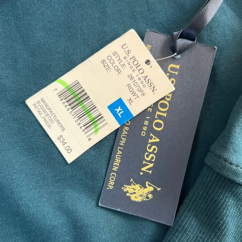 U.S. Polo Assn Teal Ruffle Sweatshirt XL NWT - Picture 3 of 10